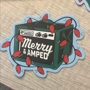 Dutch Bros Festive Green and Red Sticker Glows in the Dark